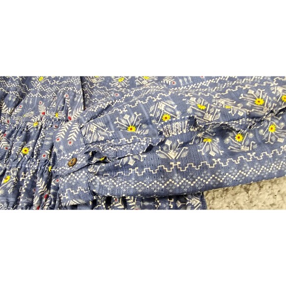 Forever That Girl Anthropologie Blouse Western Boho Cropped Long Sleeve Womens M - Picture 12 of 16